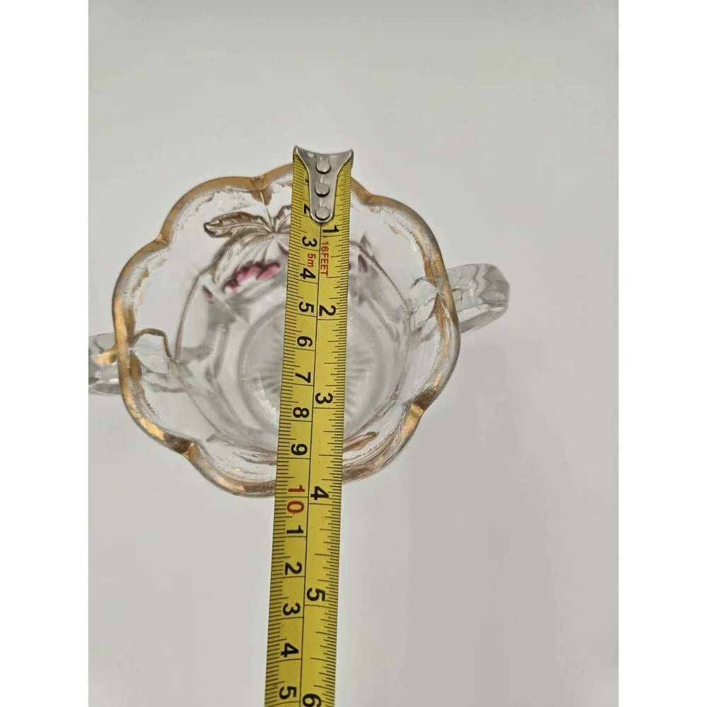 Vintage Northwood Glass Cherry And Cable Open Sugar Bowl Or Spooner‎ 4